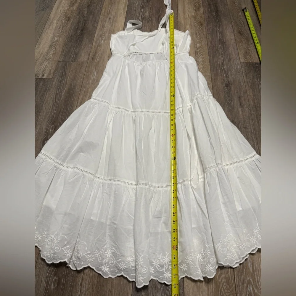 #13)  NWOT Elegant White Maxi Dress with Tie Back